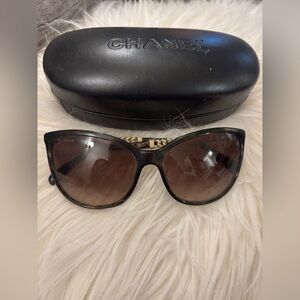 CHANEL Black and Brown Sunglasses